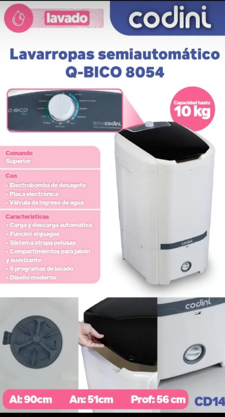 Lavarropas Semiautomatico Q Bico 8054